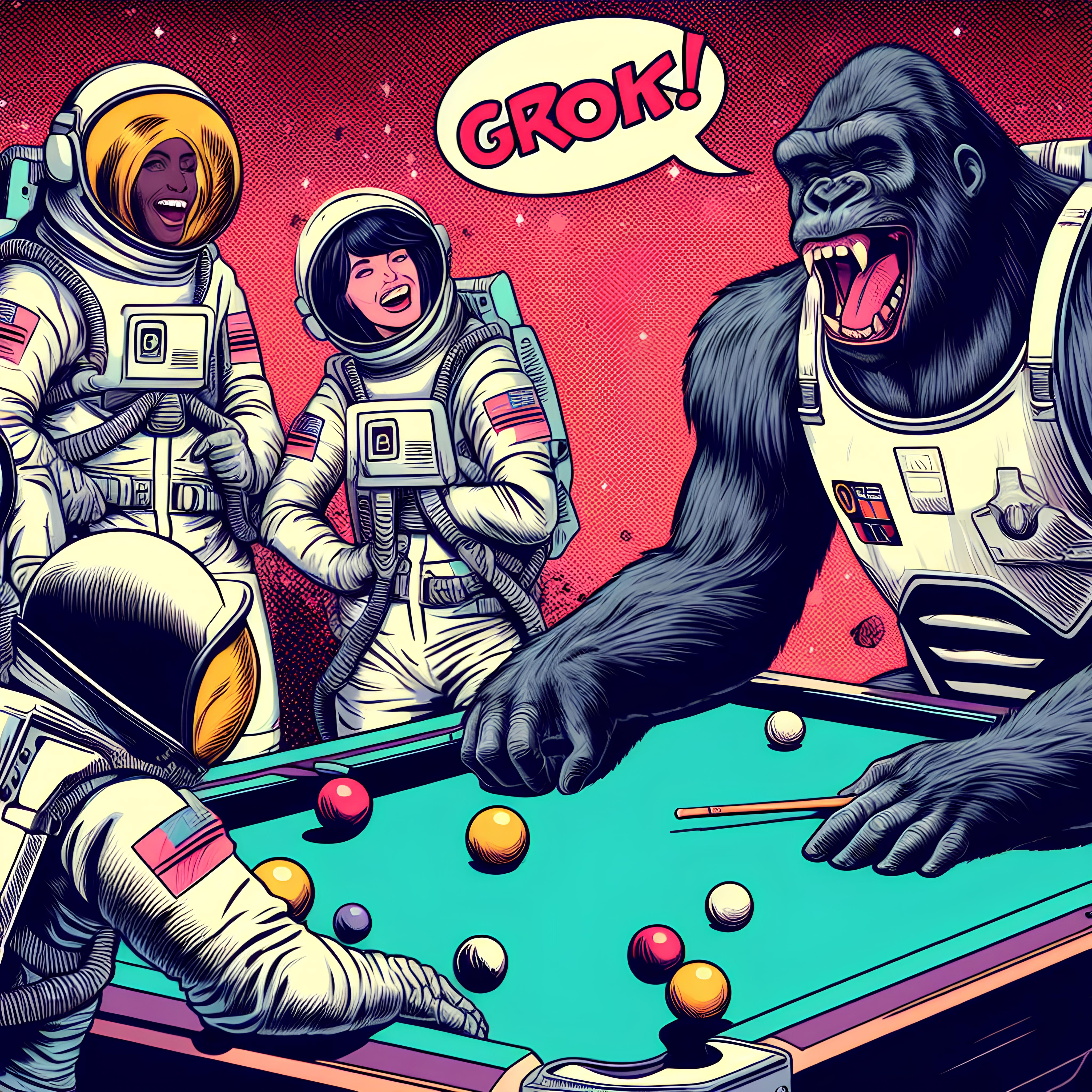 Astronauts vs Gorilla, A Pool Game in Zero Gravity-1