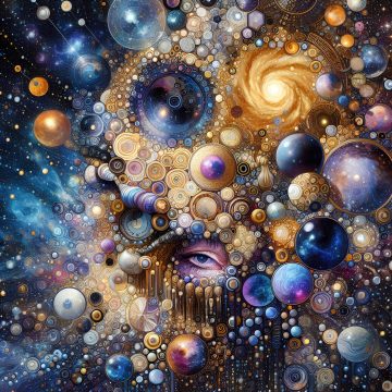 Galaxy Art - An Abstract Exploration of the Cosmic Eye, GUSTAV KLIMT-12