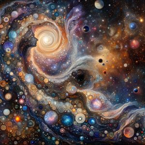 Galaxy Art - An Abstract Exploration of the Cosmic Eye, GUSTAV KLIMT-3