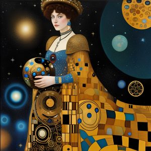 Galaxy Art - An Abstract Exploration of the Cosmic Eye, GUSTAV KLIMT-5