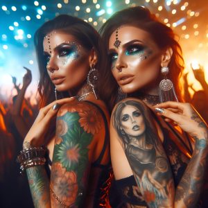 Beautiful womans fantastic tattoos make-up-3