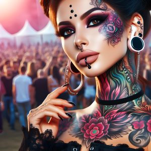 Tattooed Flower Child Extravagant Make-Up-3