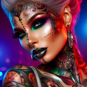 Tattooed Flower Child Extravagant Make-Up-4